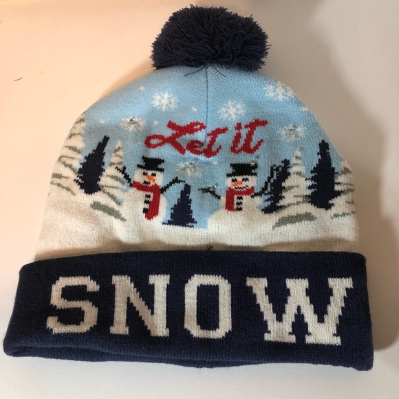 Woolen knitted Christmas hat w fingerless gloves - Picture 2 of 6